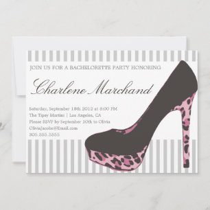 PINK ANIMAL PUMPS   BACHELORETTE PARTY INVITATIONS