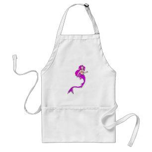 pink anime style mermaid standard apron