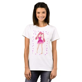 Pink Anime Valentine Hearts T-Shirt