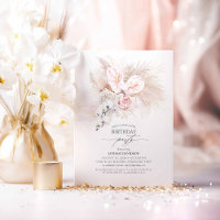 Pink Anthurium and Pampas Grass Birthday Party