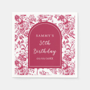 Pink Antique Chinoiserie Birthday Party Napkin