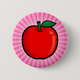 Pink Apple 6 Cm Round Badge
