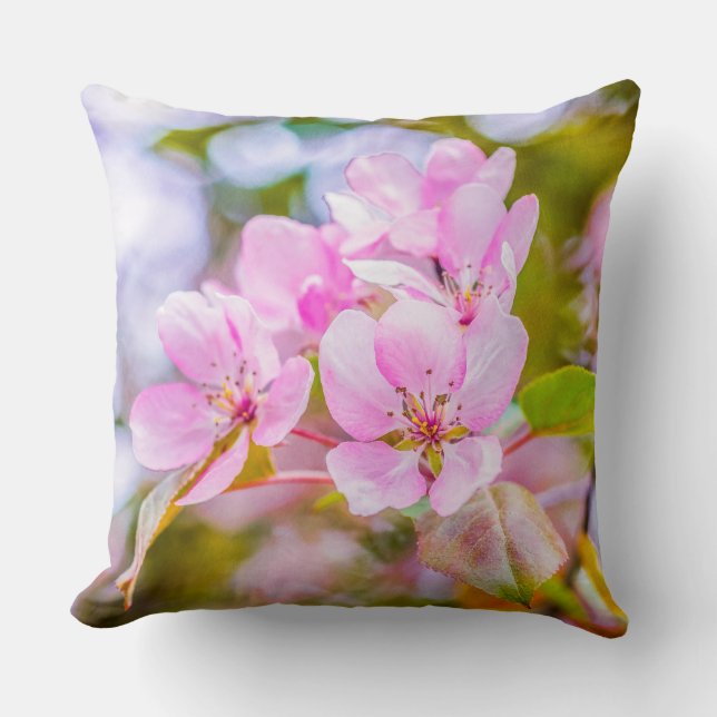 Pink Apple Blossom Cushion (Front)