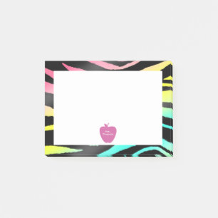 Pink Apple Neon Zebra Teacher Post-it® Notes