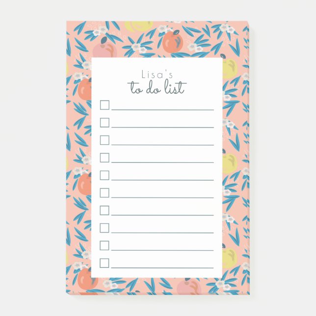 Pink Apple Patterns To Do List Post It Notes (Front)
