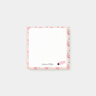 Pink apple Student girl post-it notes