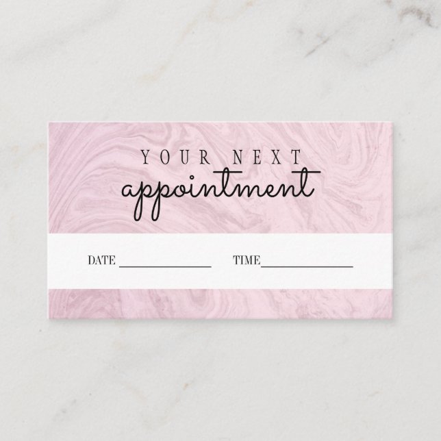 Pink Appointment Remind Card Your Next Visit (Front)