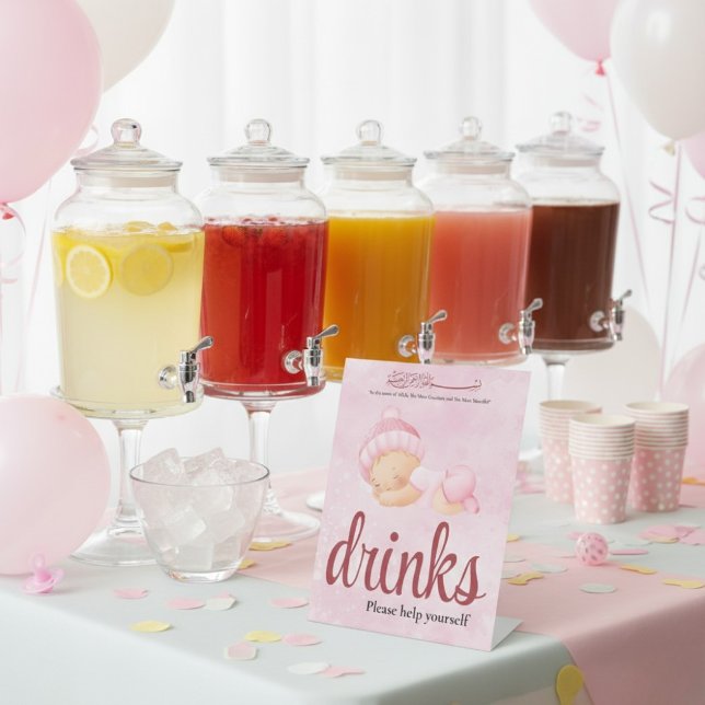 Pink Aqeeqah Baby girl drinks Sign (Creator Uploaded)