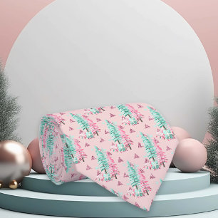 Pink Aqua Blue Colourful Christmas Gingerbread Tre Tie