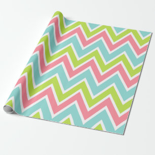 Pink Aqua Lime Wrapping Paper