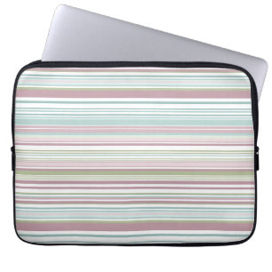 Pink, Aqua, mint, spring rain and mauve stripes Laptop Sleeve