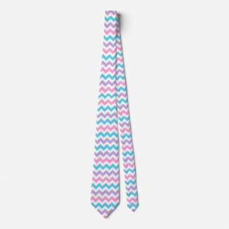 Pink, Aqua, Purple, White Chevrons Pattern Tie