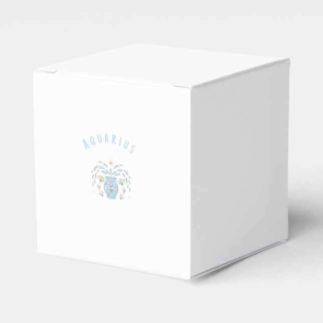 Pink Aquarius, zodiac, star sign print  Favour Box (Front Side)