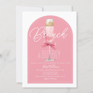 Pink Arch Champagne Brunch & Bubbly Bridal Shower Invitation