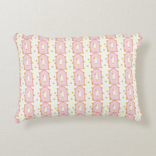 Pink Arch Gold Star Maximalist Pillow