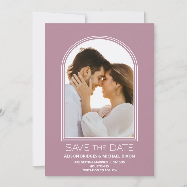 Pink Arch Wedding Save the Date (Front)
