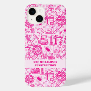 pink Architectural Blueprint Engineer Pattern Case-Mate iPhone 14 Case