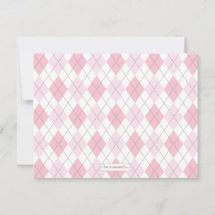 Pink Argyle Baby Shower Advice for Mummy to Be Card