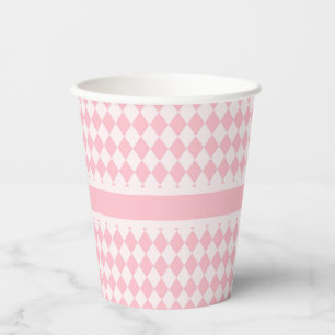 Pink Argyle Paper Cups