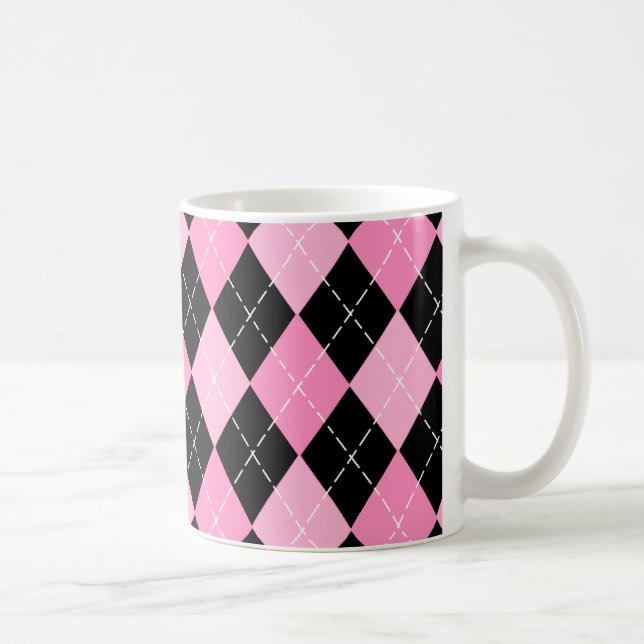 Pink Argyle Pattern Mug (Right)