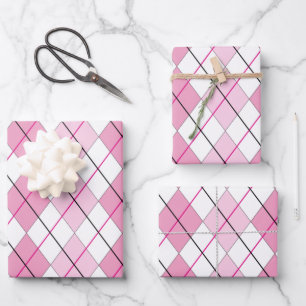 Pink Argyle Wrapping Paper