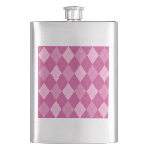 Pink Argyll Hip Flask