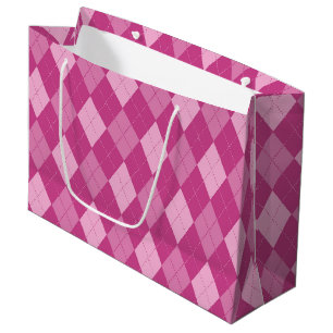 Pink Argyll Medium Gift Bag