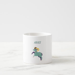 Pink Aries, zodiac, star sign print Espresso Cup