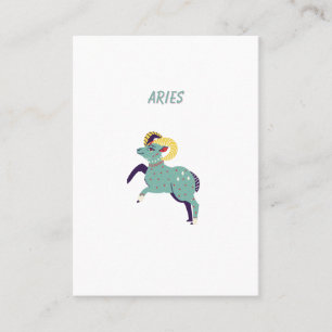 Pink Aries, zodiac, star sign print Place Card
