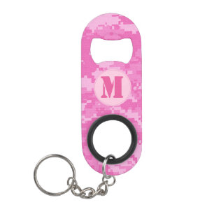 Pink ARMY ACU Camo Bottle Cap Opener Keychain