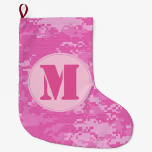 Pink ARMY ACU Camo Camouflag Christmas Stocking