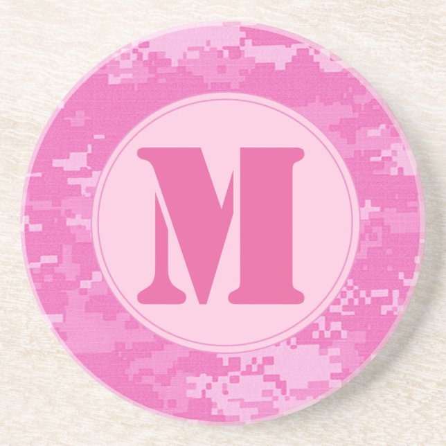 Pink ARMY ACU Camo Camouflage Pattern Coaster (Front)