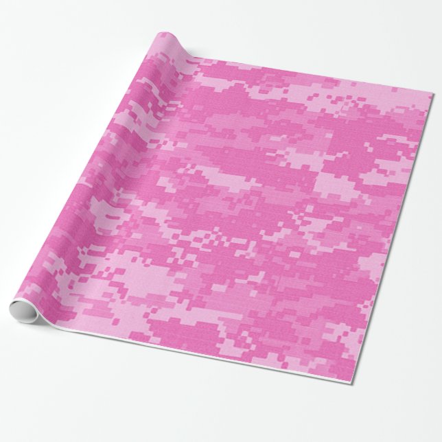 Pink ARMY ACU Camo Camouflage Wrapping Paper (Unrolled)