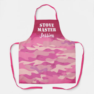 Pink army camo camouflage stove master women's apron