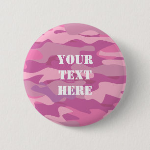 Pink army camouflage color name badge buttons