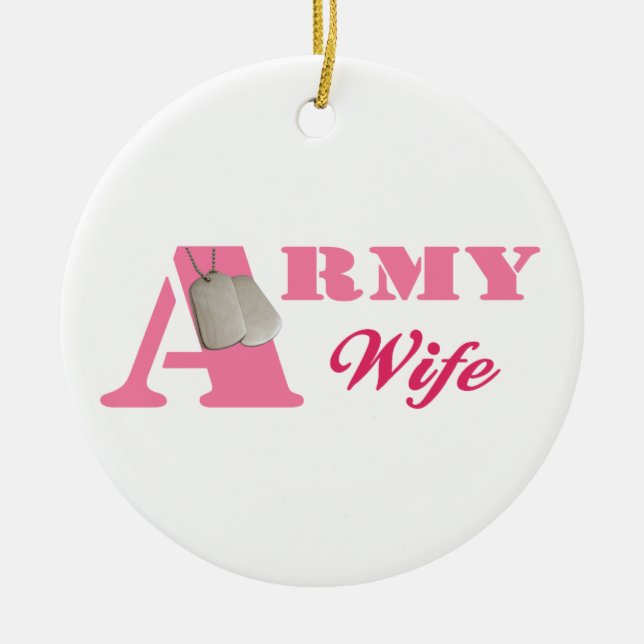 Pink Army Wife Ornament (Front)