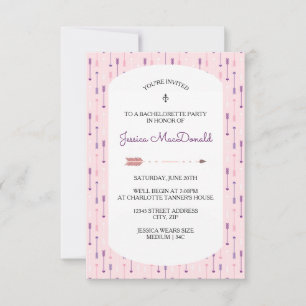 Pink Arrows - 3X5 Bachelorette Party Invitation