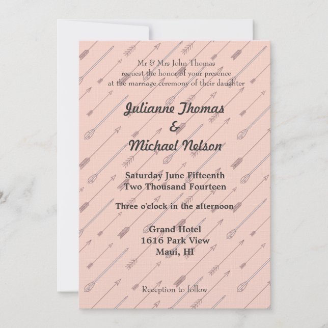 Pink Arrows Invitation (Front)