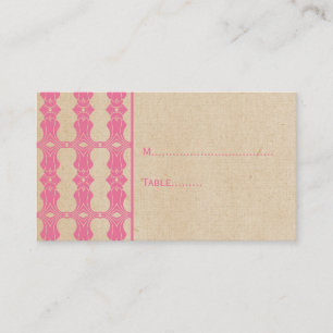 Pink Art Deco Border Place Card