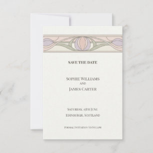 Pink Art Deco Border Save The Date