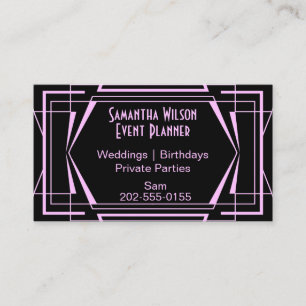 Pink Art Deco Business Card