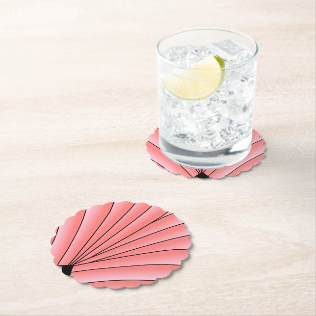 Pink Art Deco Design Paper Coaster (Insitu)