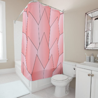 Pink Art Deco Design Shower Curtain