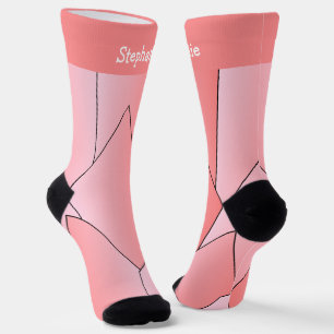 Pink Art Deco Design Socks