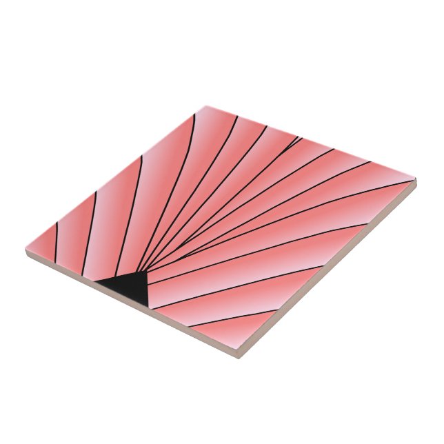 Pink Art Deco Design Tile (Side)