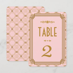 Pink Art Deco Wedding Table Numbers