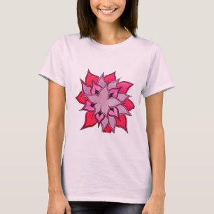 Pink art flower floral pattern T-Shirt