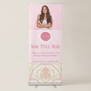 Pink Art Nouveau Floral Business Banner