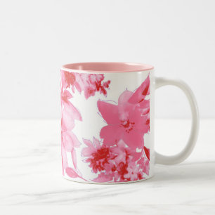 Pink Artistic Flower Mug