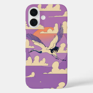 Pink Asian Crane Bird iPhone 16 Case